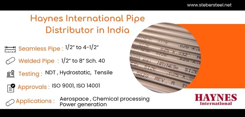 Haynes International Pipe Distributor in India 