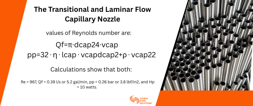 The Transitional and Laminar Flow Capillary Nozzle