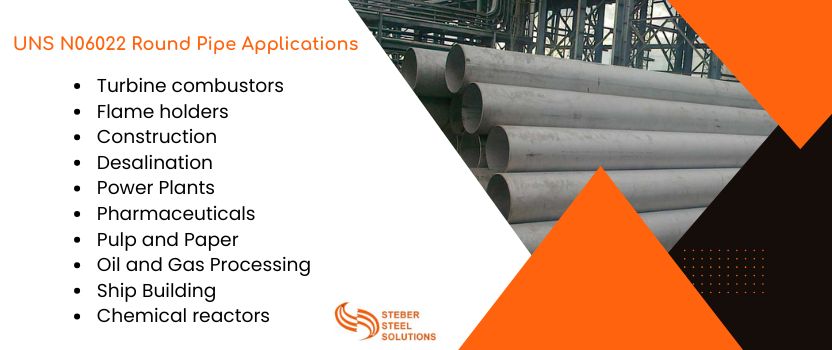 UNS N06022 Round Pipe Applications 